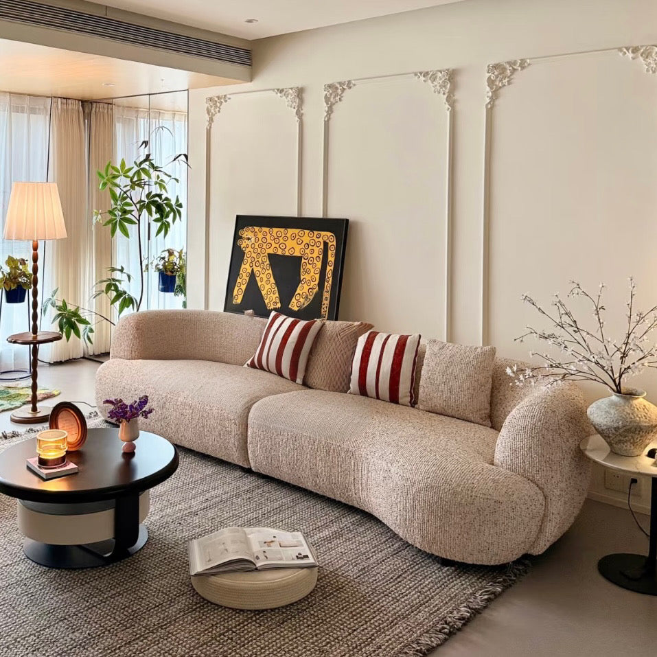 Tusca Performance Boucle Sectional Curve Sofa
