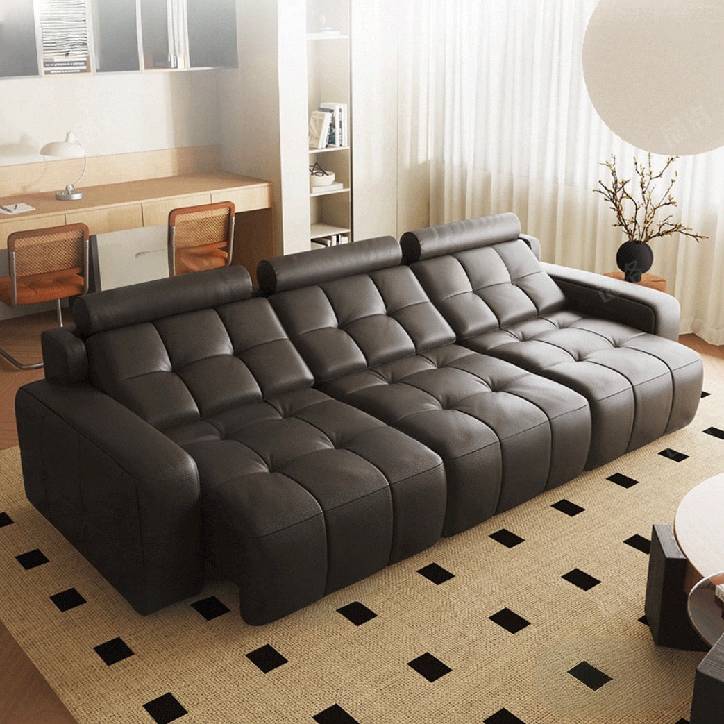 Kaven Genuine Leather Electric Extendable Sofa Bed
