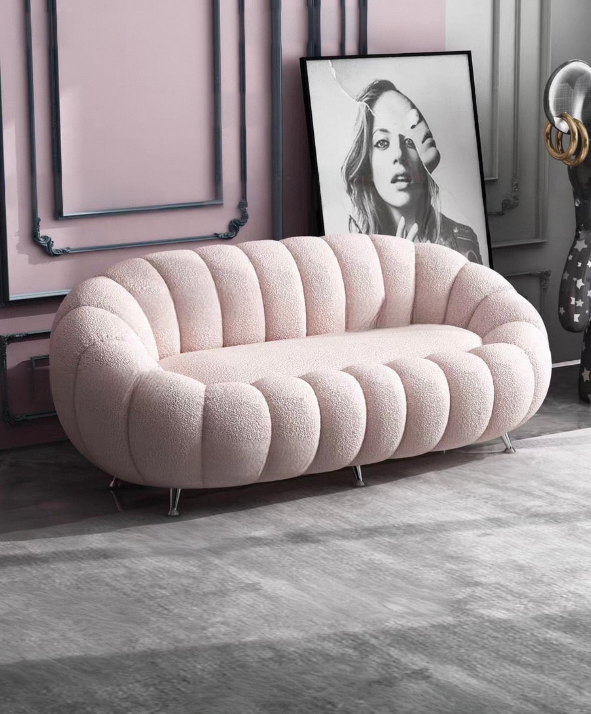 Jeron Performance Boucle Curve Sofa
