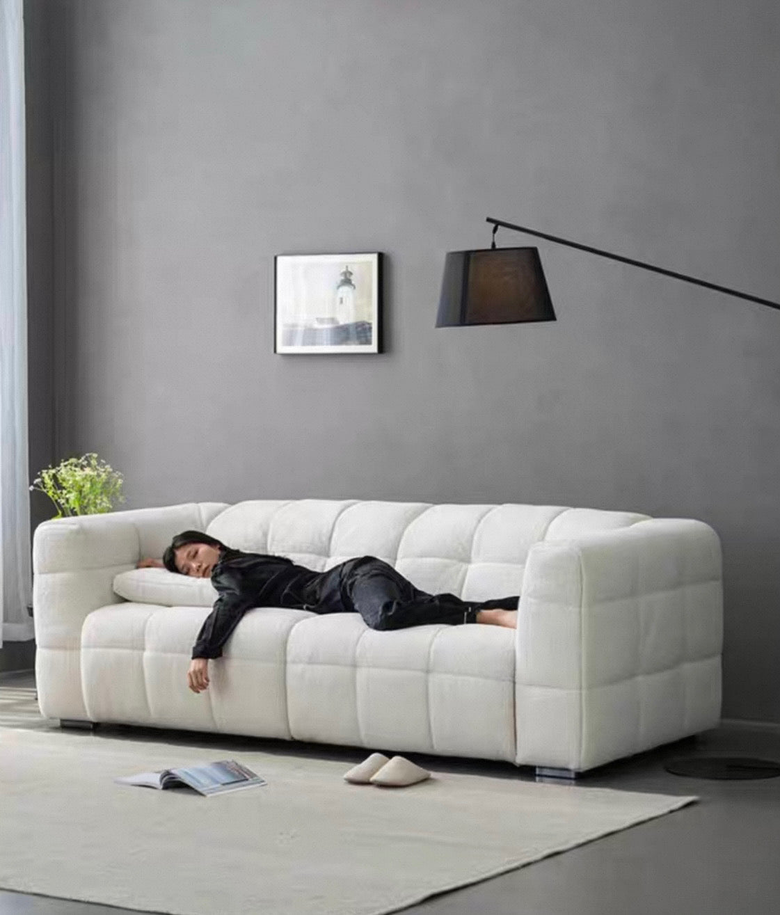 Felix Performance Boucle Foldable Sofa Bed with Mattress