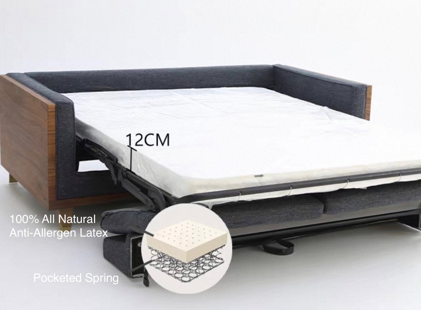 Tildon Foldable Sofa Bed with Mattress