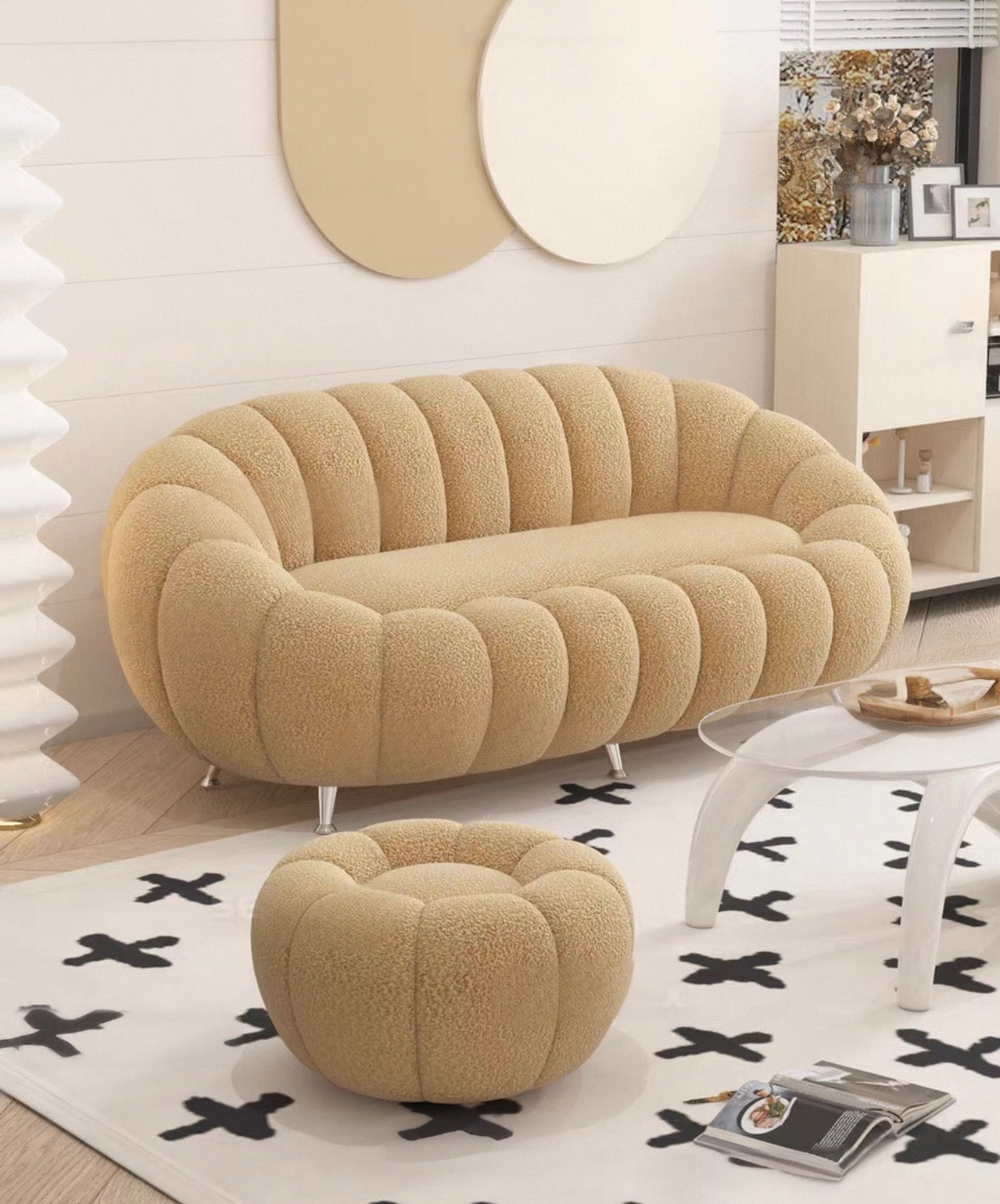 Jeron Performance Boucle Curve Sofa