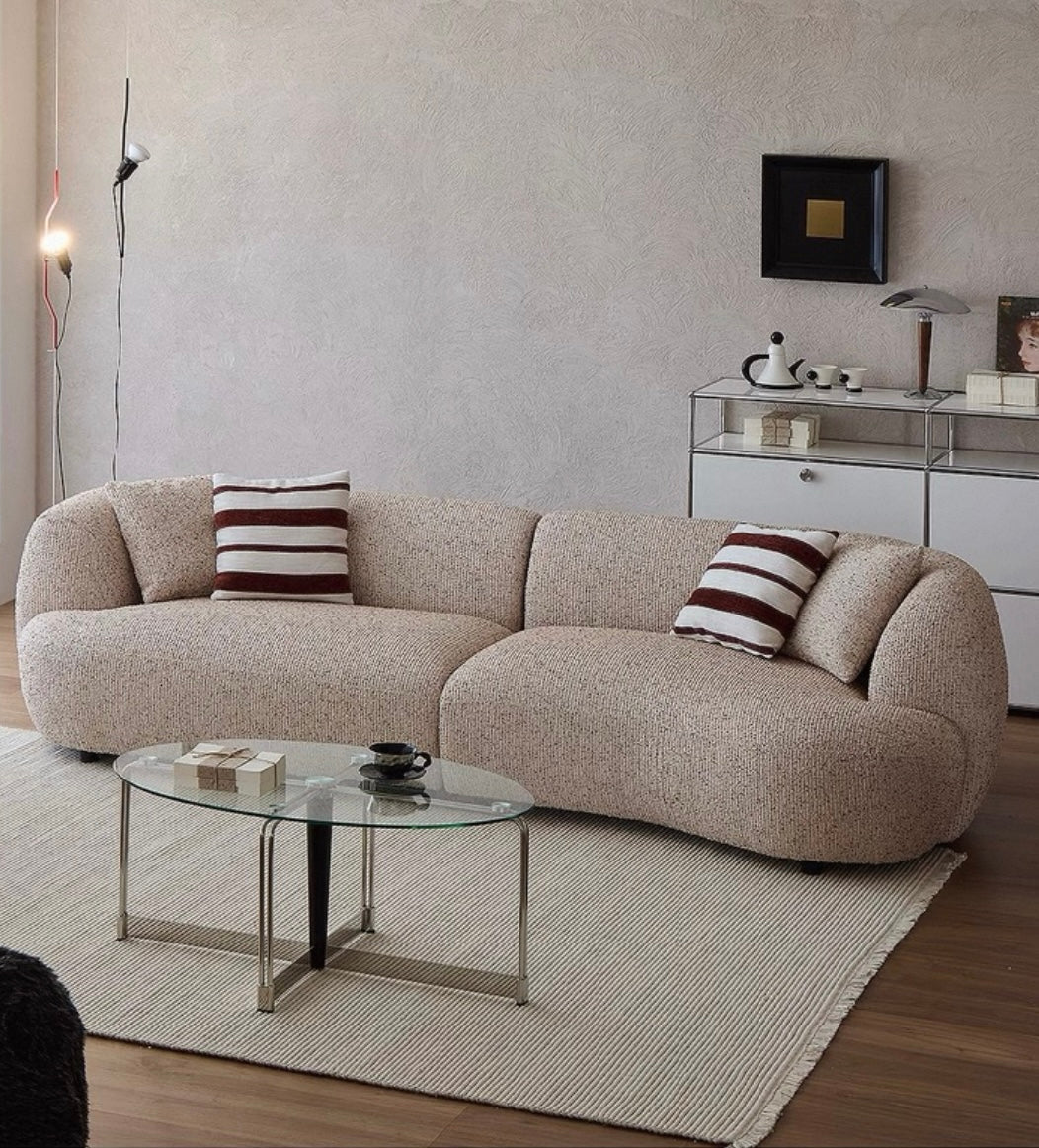 Tusca Performance Boucle Sectional Curve Sofa