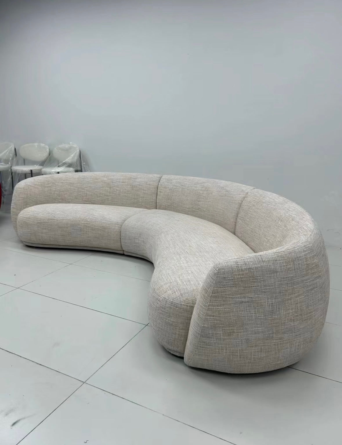 Giselle Performance Boucle Sectional Curve Sofa