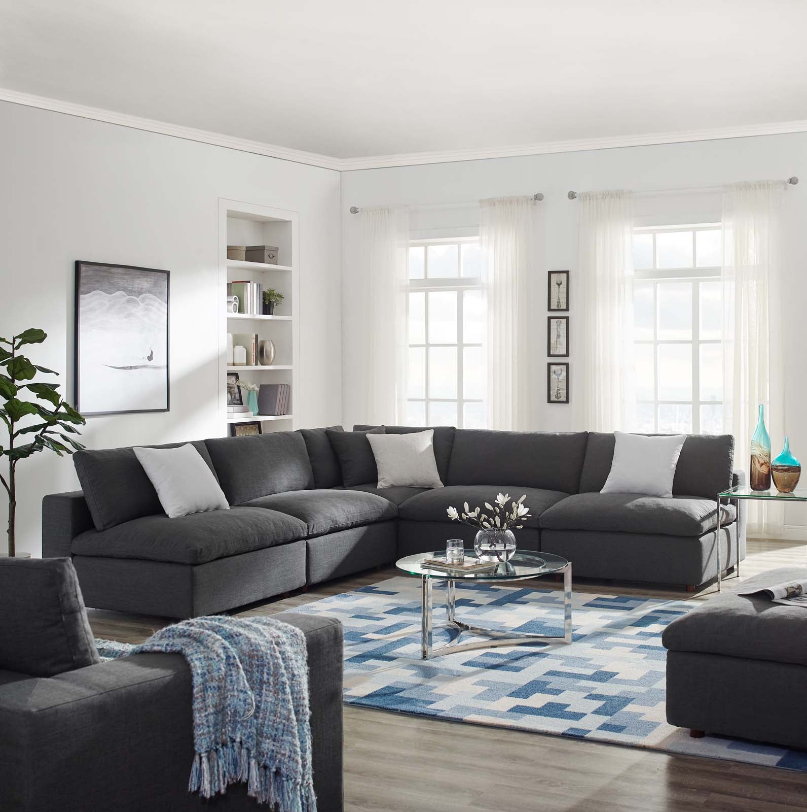 Modern Commix Down Filled Overstuffed 5 Piece Sectional Sofa Set - EEI-3360