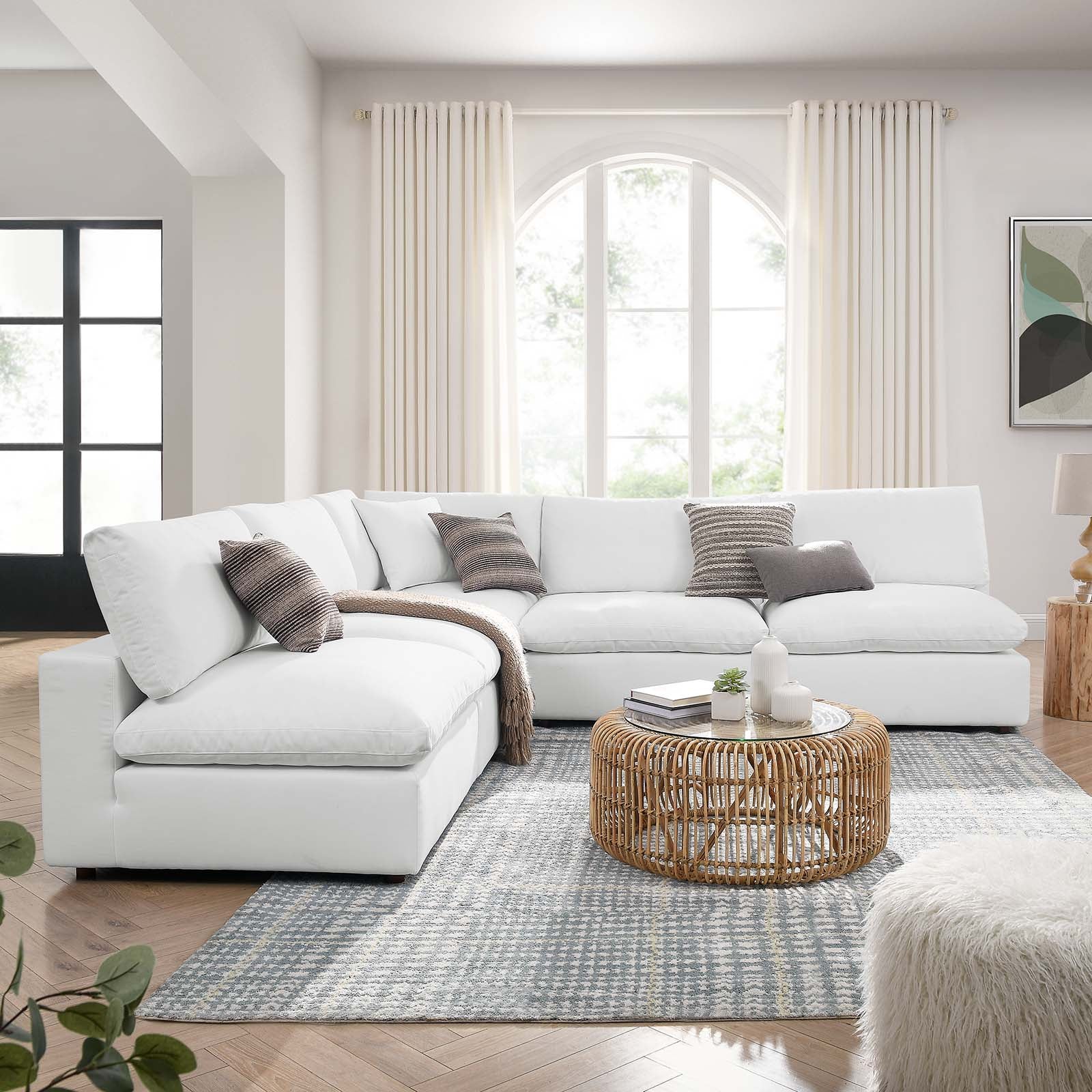 Modern Commix Down Filled Overstuffed 5 Piece Sectional Sofa Set - EEI-3360