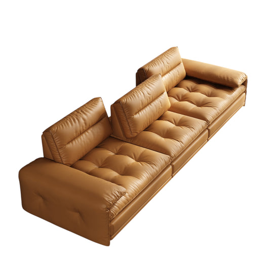Inoka Sectional Leather Sofa with Adjustable Backrest