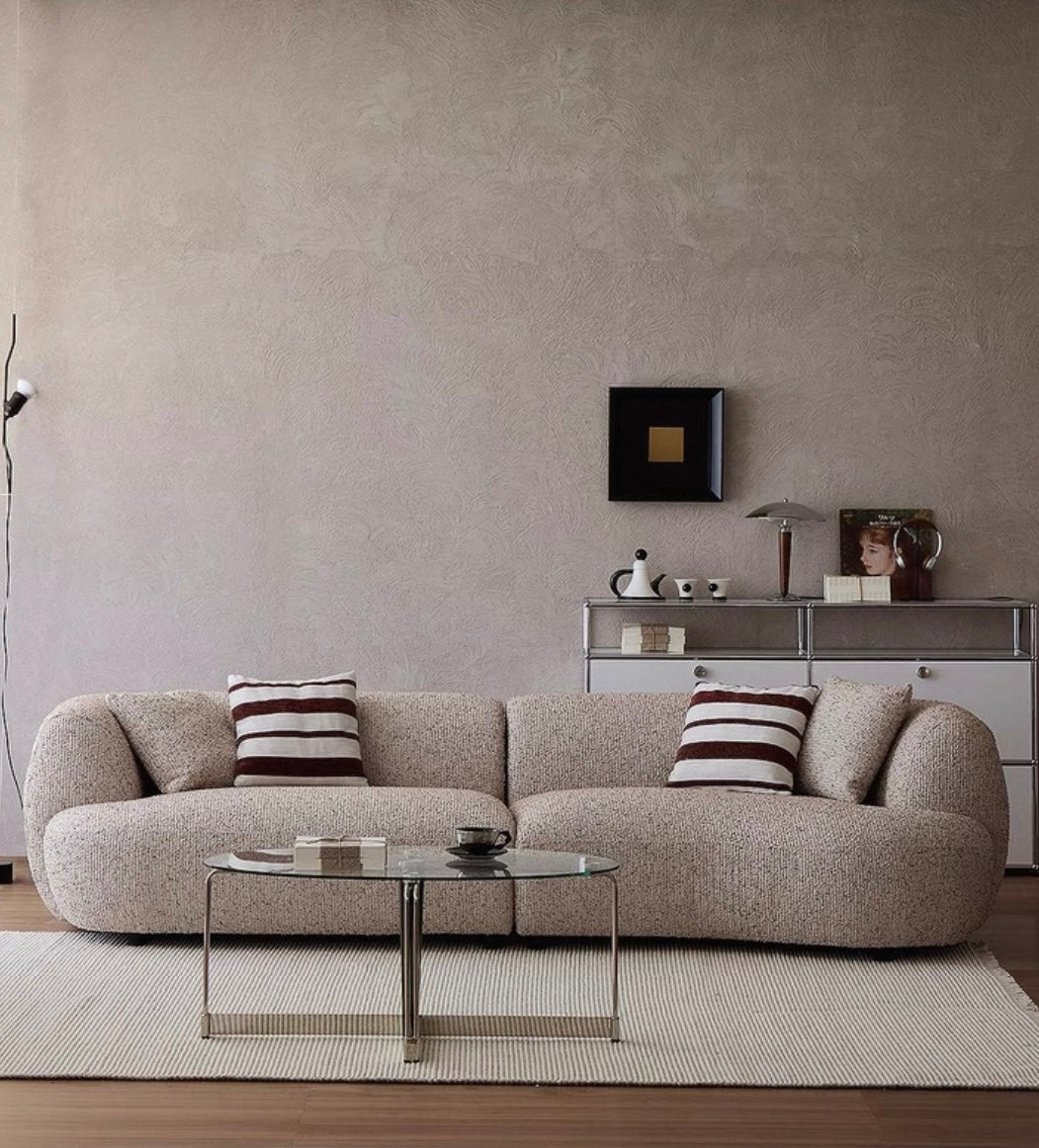 Tusca Performance Boucle Sectional Curve Sofa