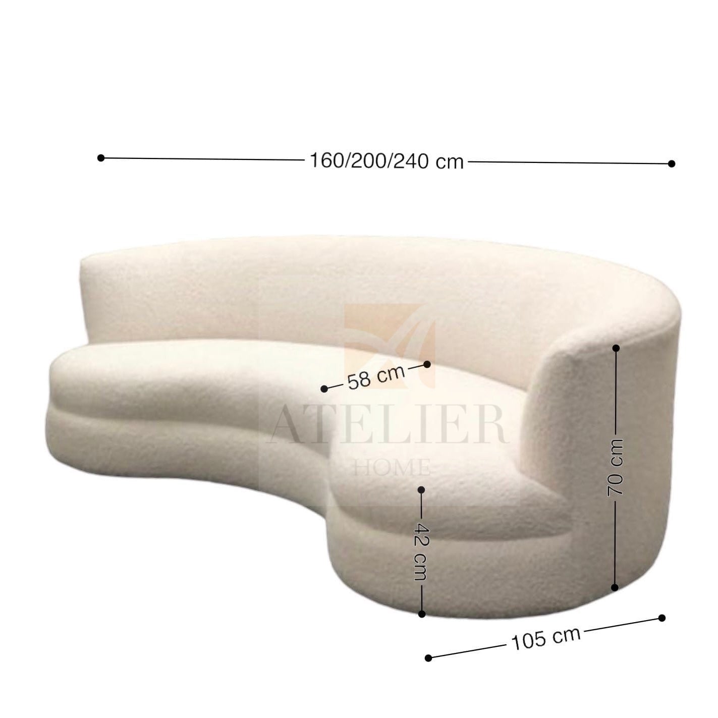 Luxi Boucle Curve Sofa