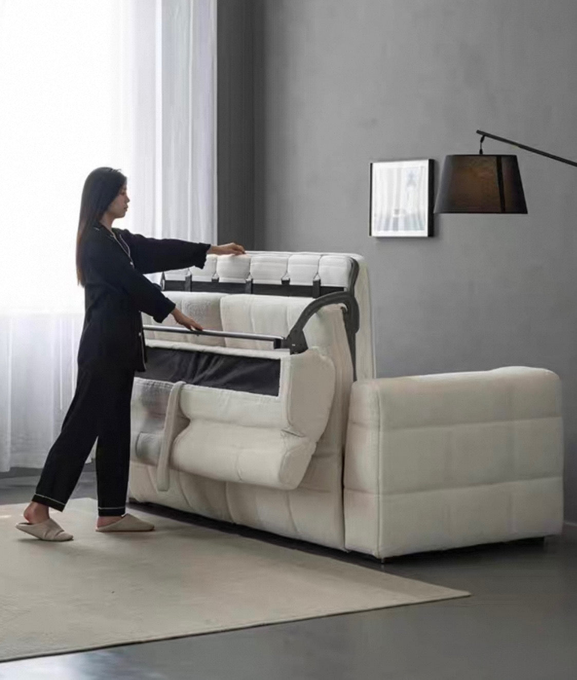 Felix Performance Boucle Foldable Sofa Bed with Mattress