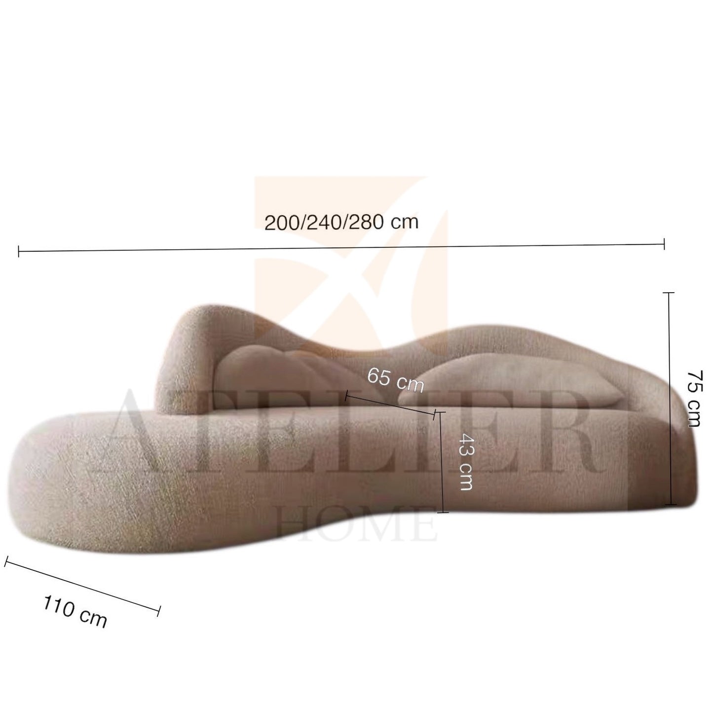 Levato Performance Boucle Curve Sofa