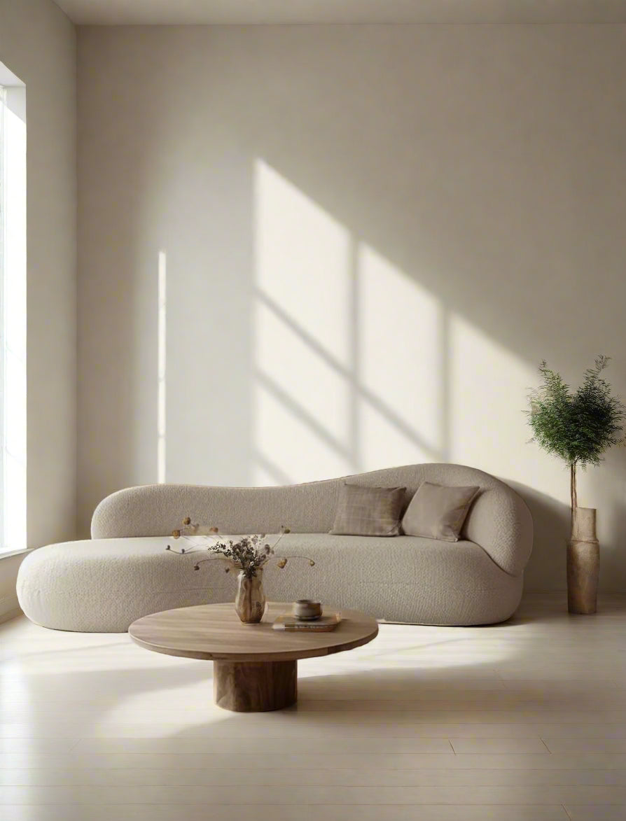 Mink Performance Boucle Curve Sofa