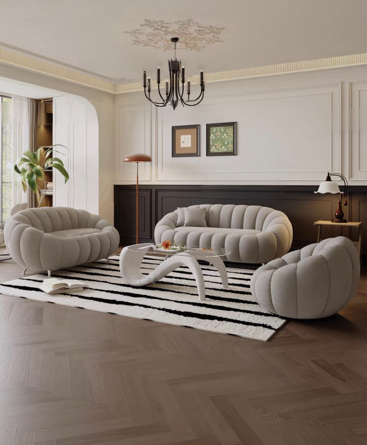 Jeron Performance Boucle Curve Sofa