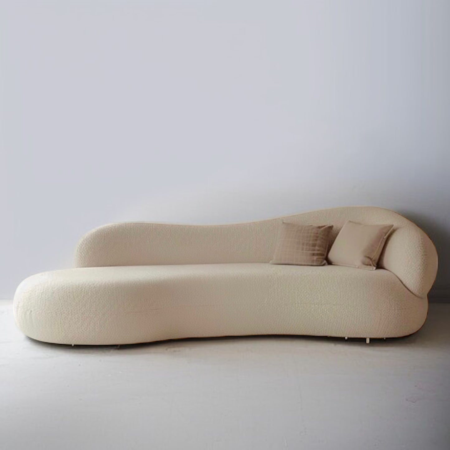 Mink Performance Boucle Curve Sofa