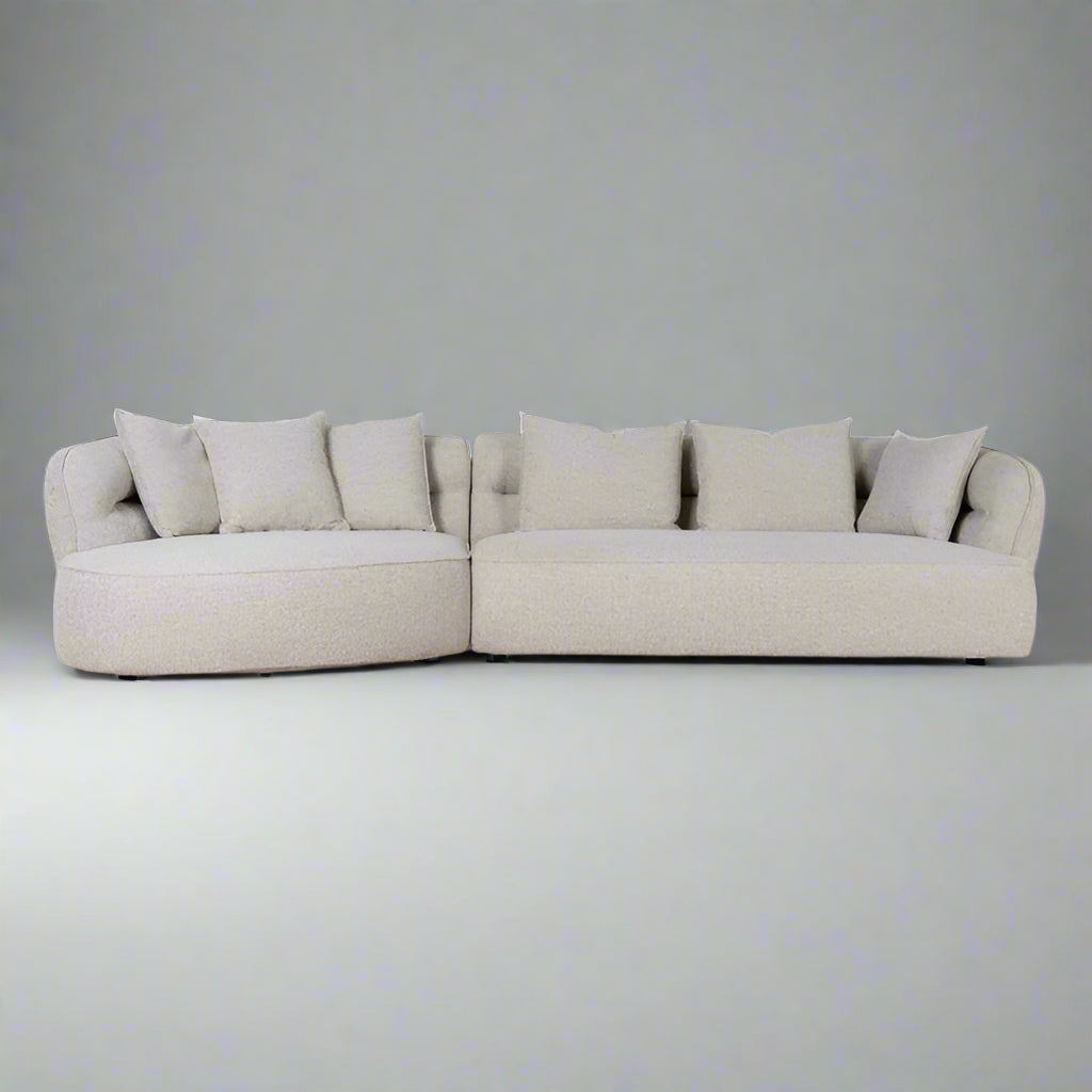CLC10082-KJ Left Chaise Sofa - Coral Natural Linen