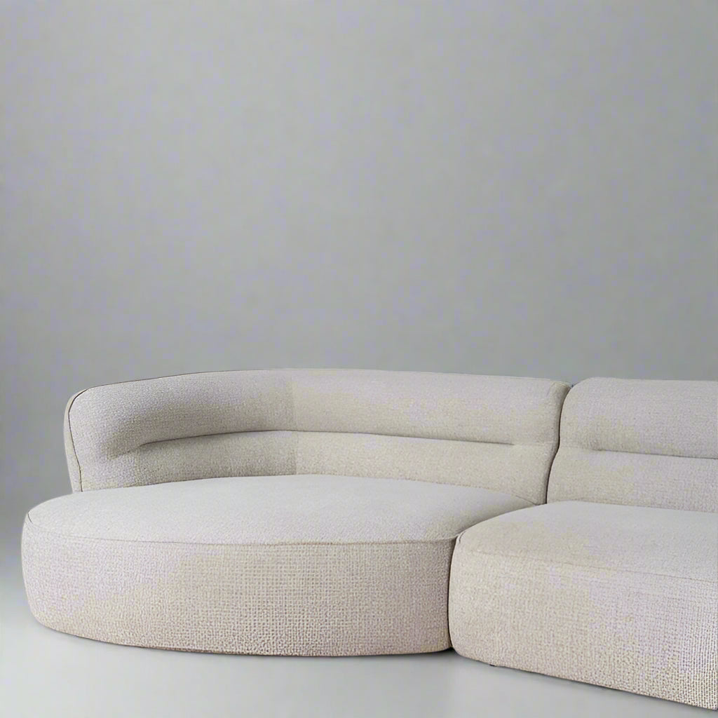 CLC10082-KJ Left Chaise Sofa - Coral Natural Linen