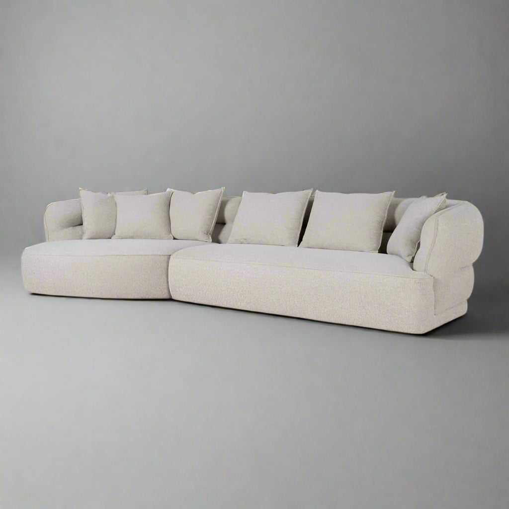 CLC10082-KJ Left Chaise Sofa - Coral Natural Linen