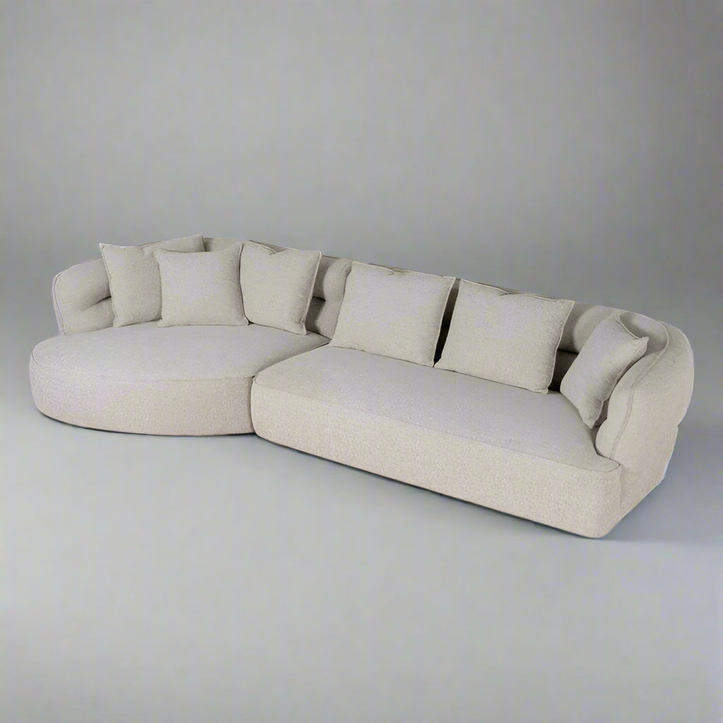 CLC10082-KJ Left Chaise Sofa - Coral Natural Linen