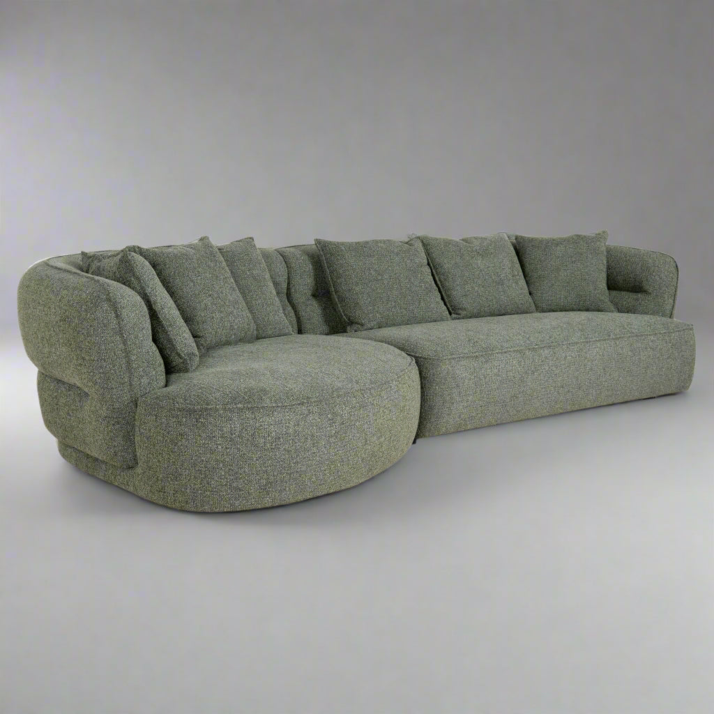 CLC10374-KJ Left Chaise Sofa - Coral Dark Green