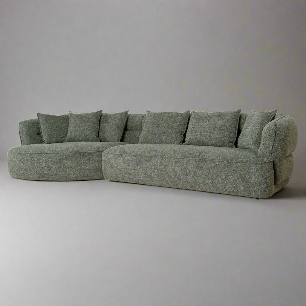 CLC10374-KJ Left Chaise Sofa - Coral Dark Green