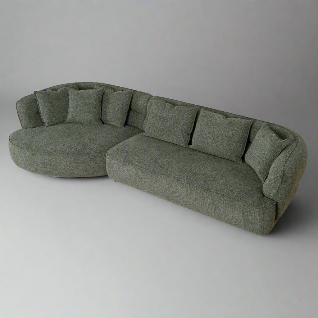 CLC10374-KJ Left Chaise Sofa - Coral Dark Green