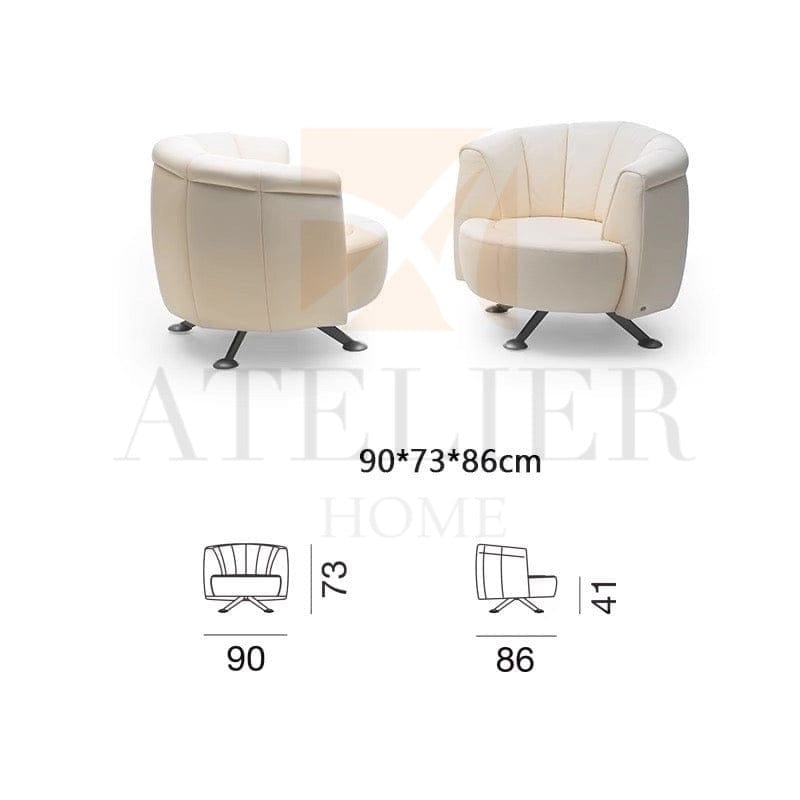 Home Atelier Abe Adjustable Backrest Full Leather Lounge Sofa