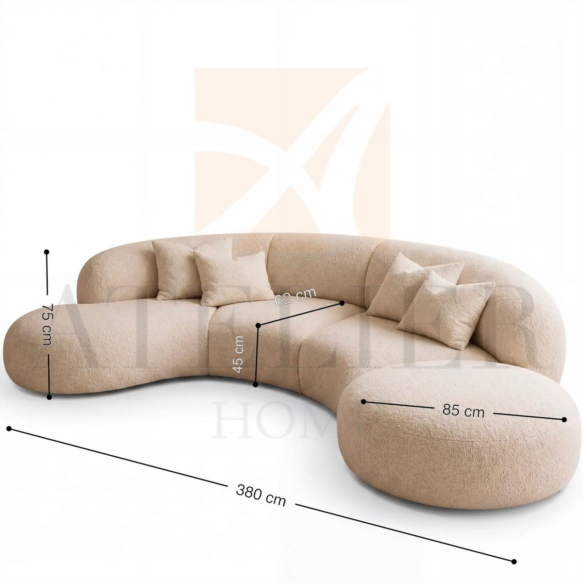 Home Atelier Aidan Sectional Curve Sofa