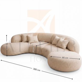 Home Atelier Aidan Sectional Curve Sofa