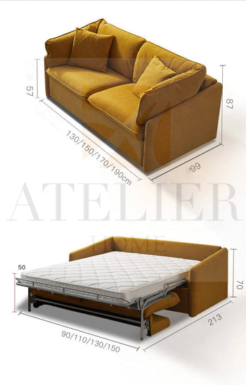 Home Atelier Alicia Scratch Resistant Sofa Bed with Mattress