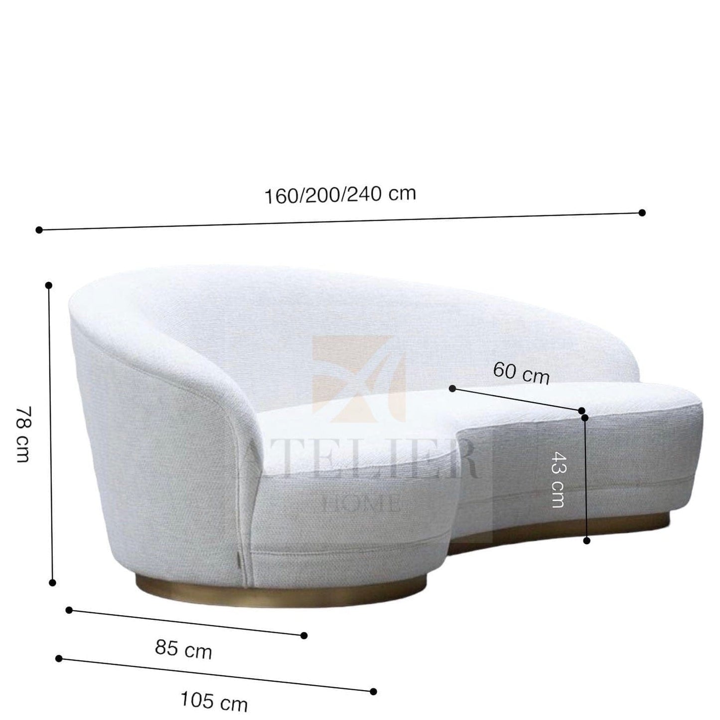 Home Atelier Allena Performance Boucle Curve Sofa