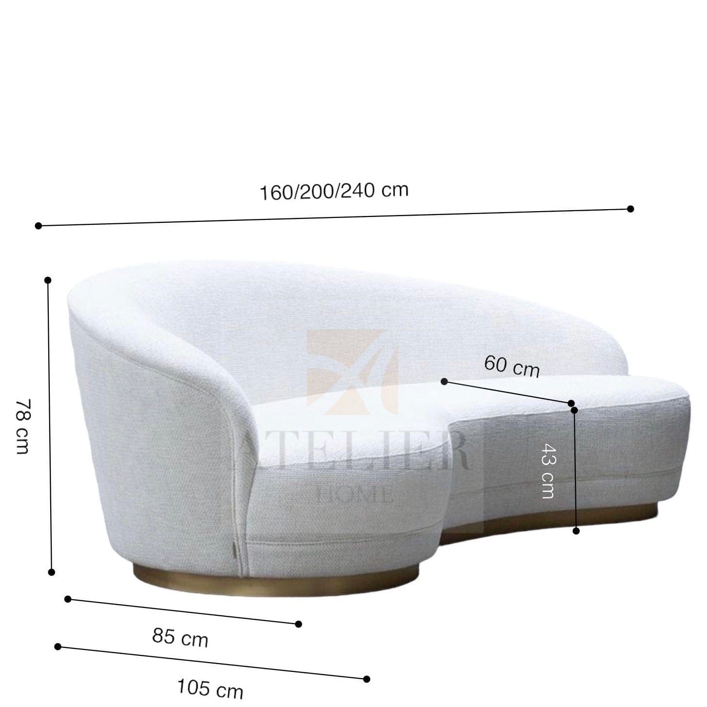 Home Atelier Allena Performance Boucle Curve Sofa