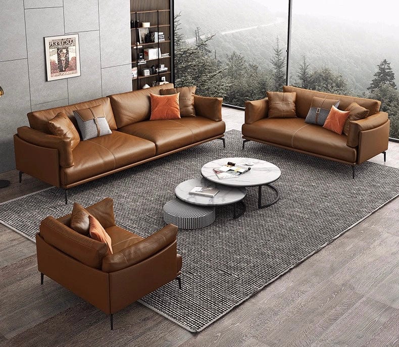 Home Atelier Almaffi Genuine Cowhide Leather Sofa