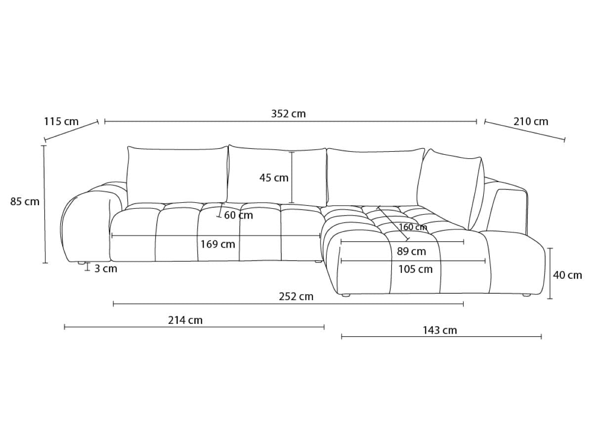 Home Atelier Alpine Performance Boucle Sectional Sofa with Tufted Cushioning