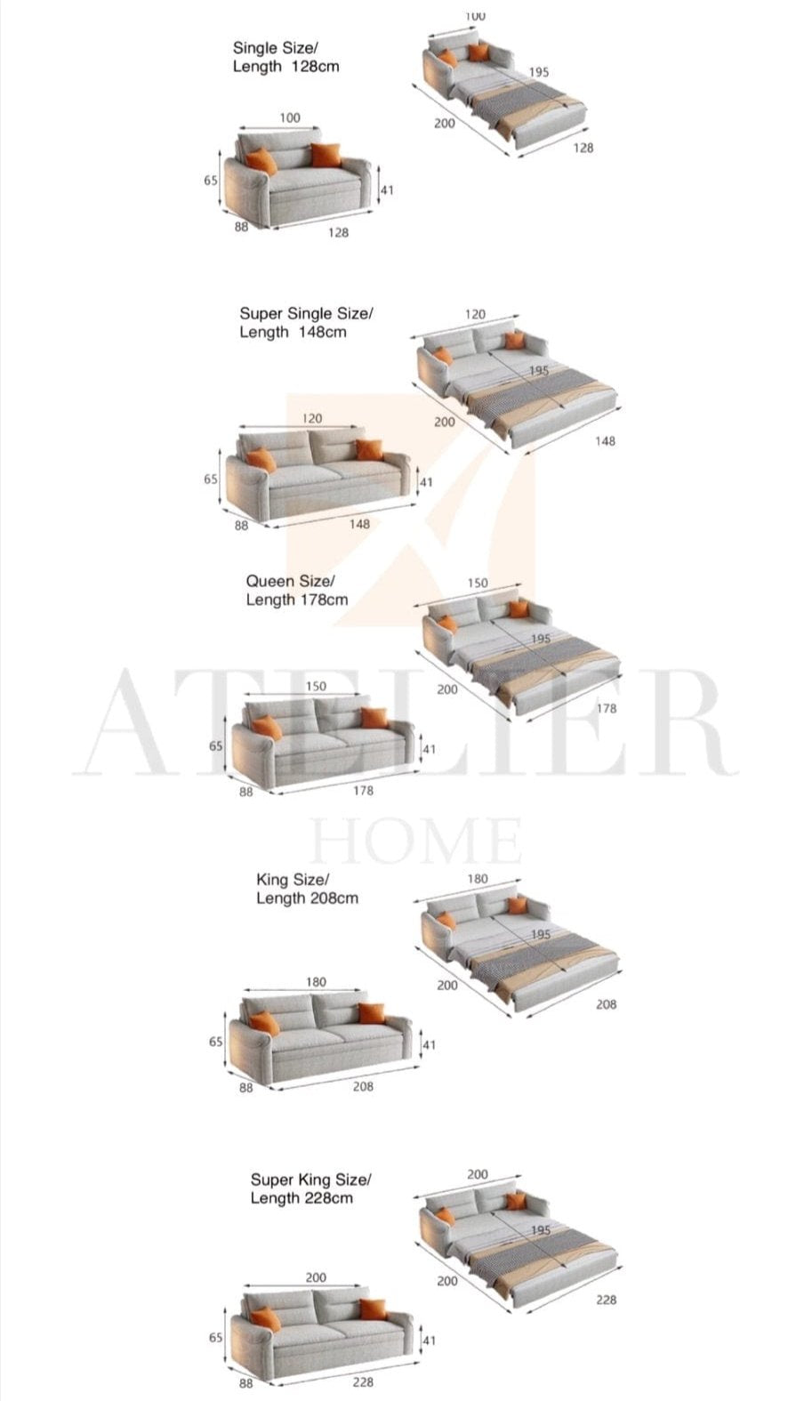 Home Atelier Alvis Storage Sofa Bed