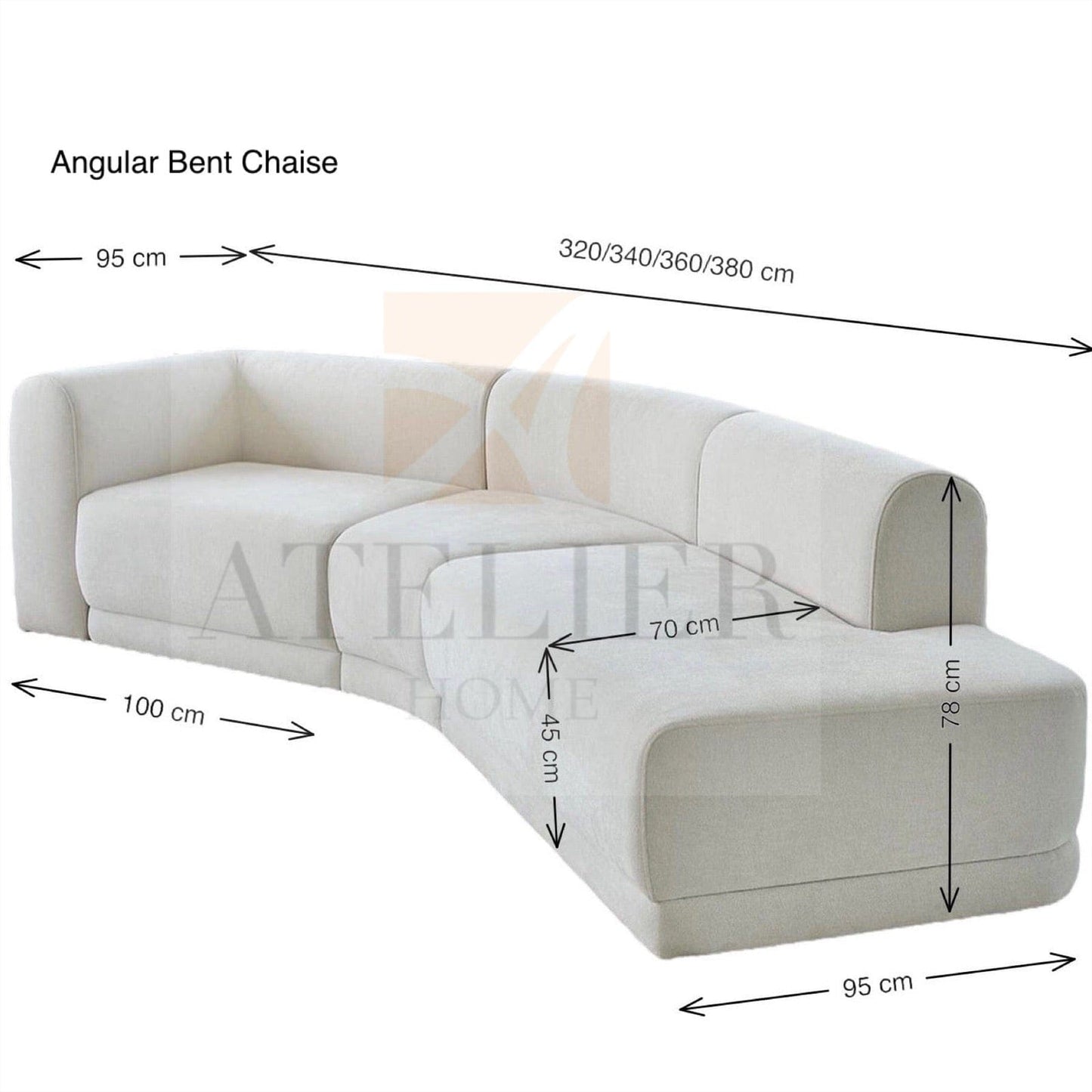 Home Atelier Aniston Scratch Resistant Sectional Sofa