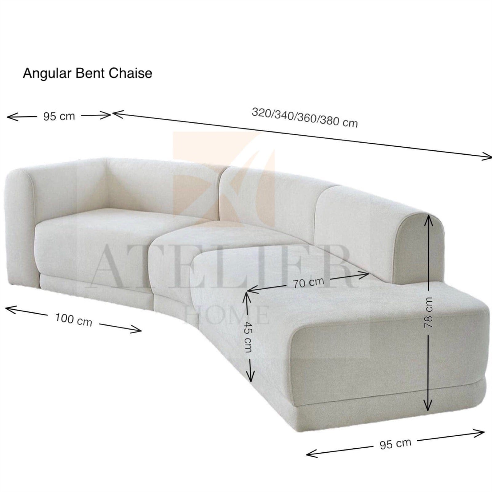 Home Atelier Aniston Scratch Resistant Sectional Sofa