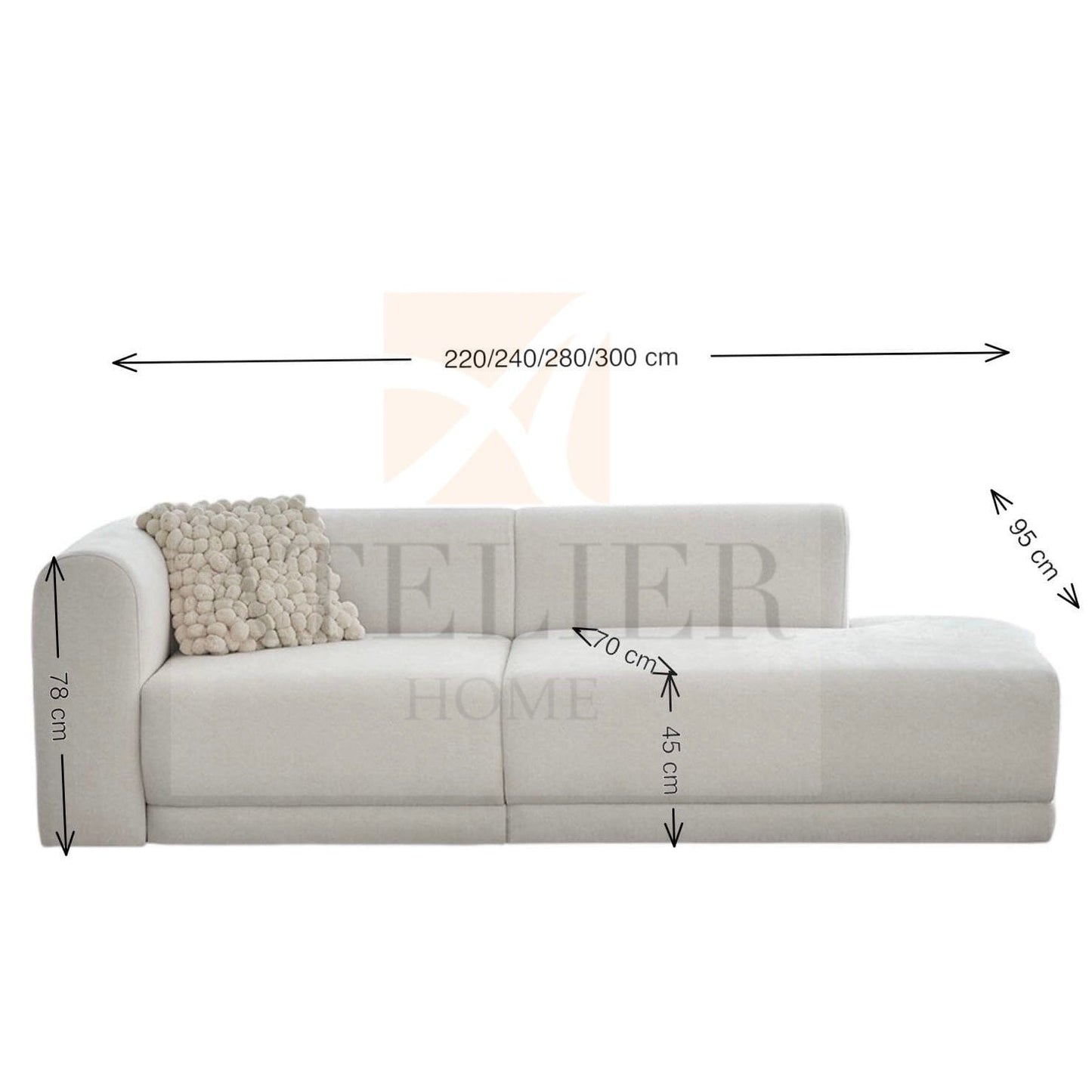 Home Atelier Aniston Scratch Resistant Sectional Sofa