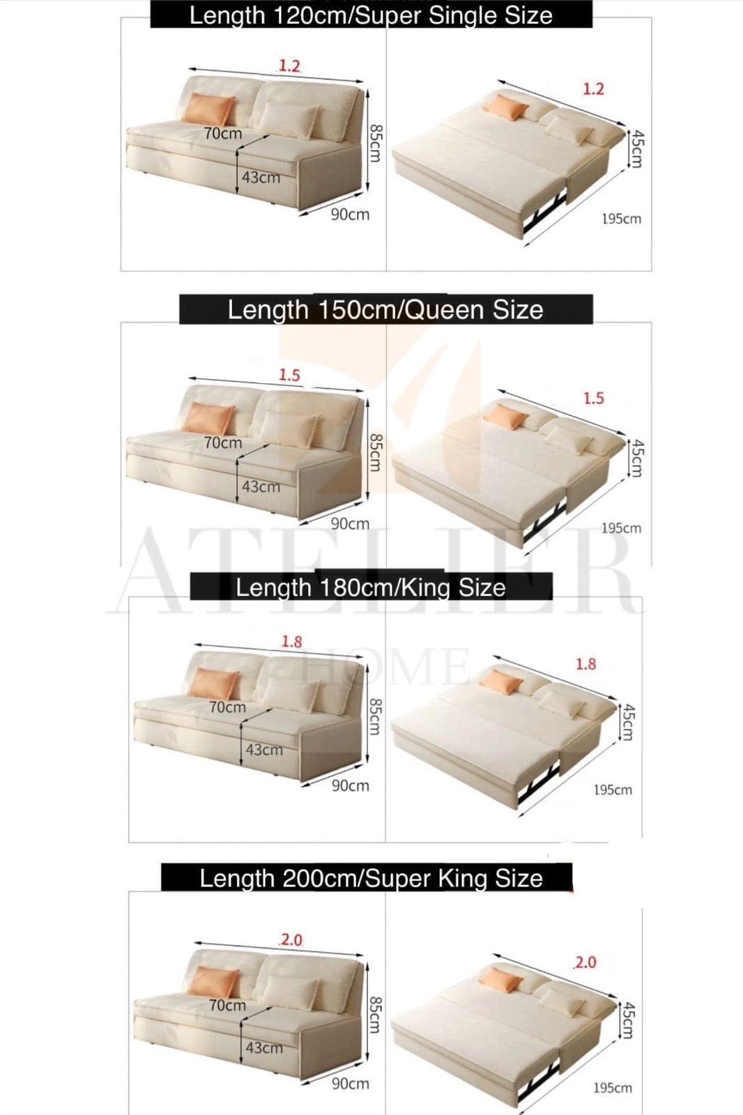 Home Atelier Ariella Sofa Bed