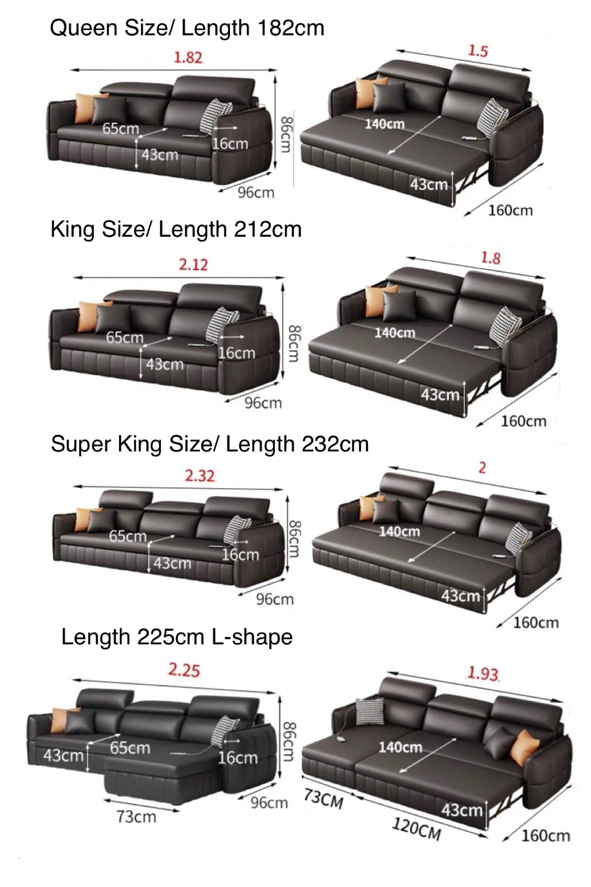 Home Atelier Ariyo Scratch Resistant Storage Sofa Bed
