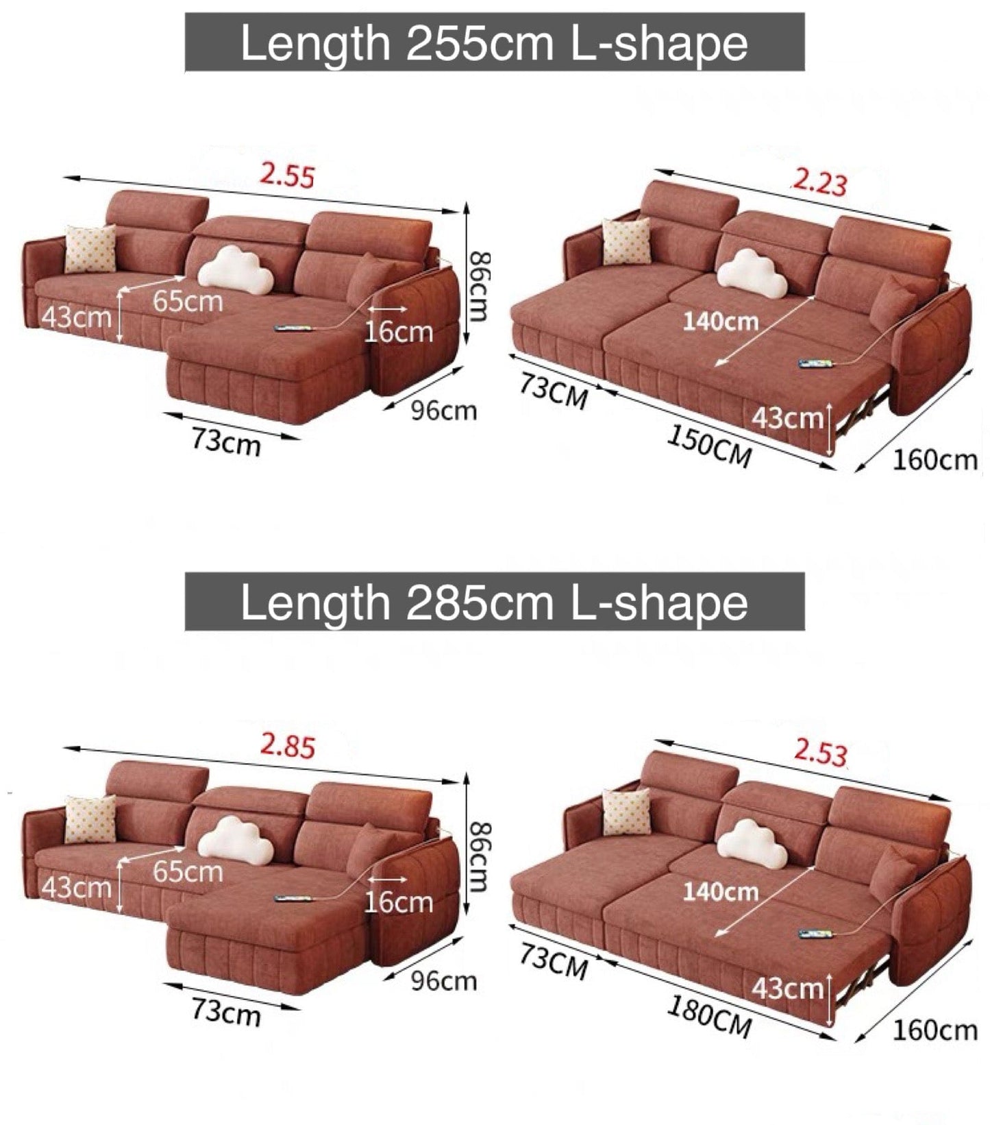 Home Atelier Ariyo Scratch Resistant Storage Sofa Bed