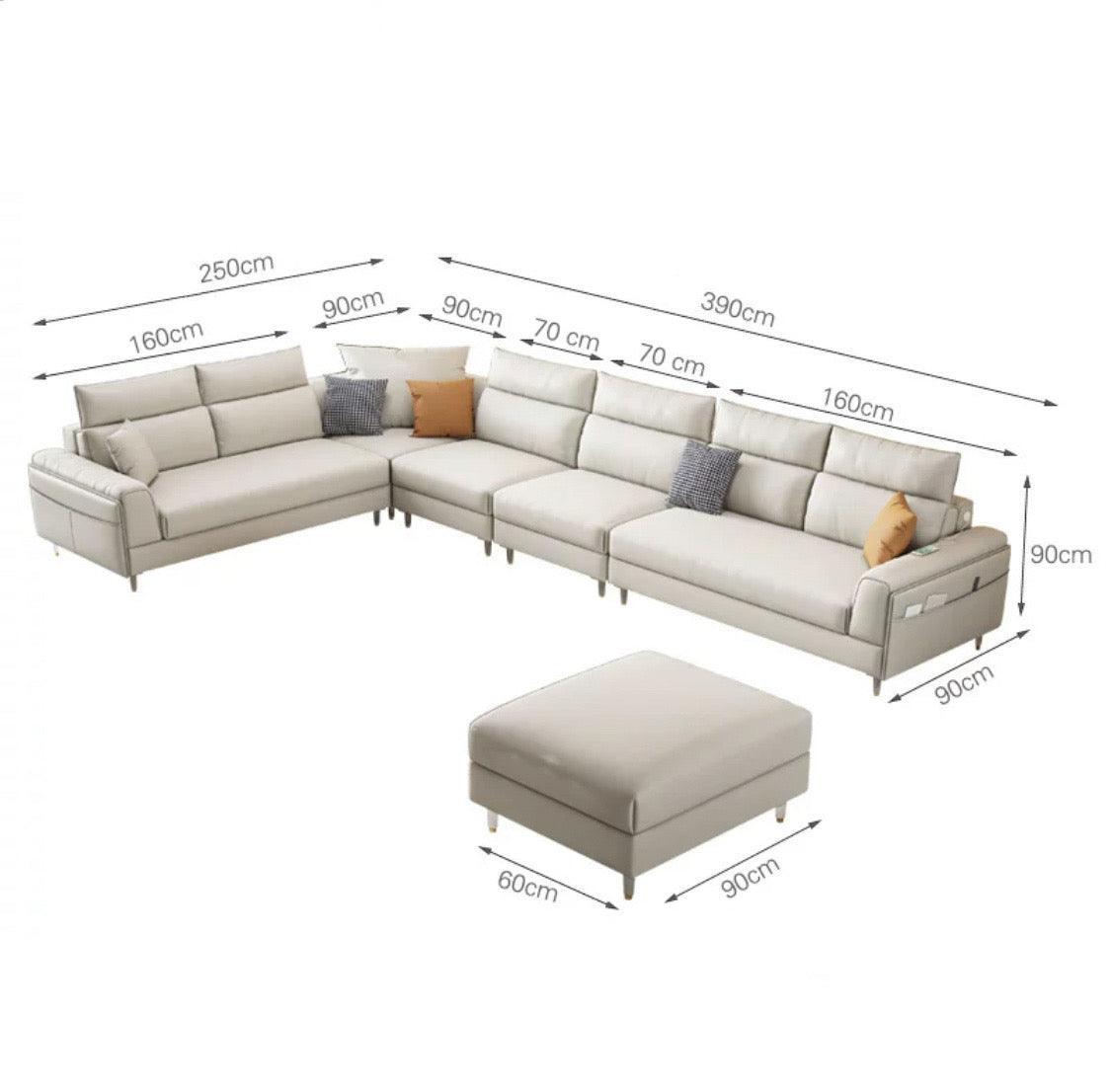 Home Atelier Ashley Sectional Sofa with LED Base Lighting