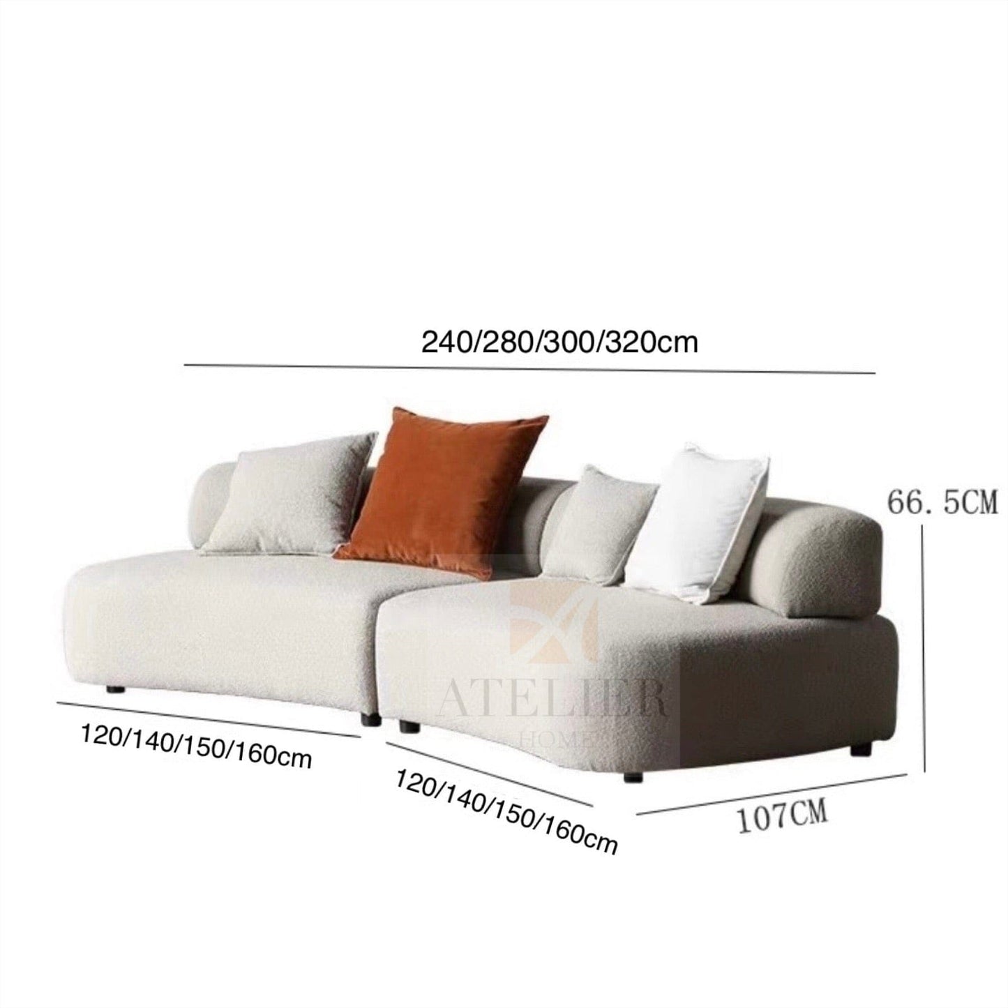 Home Atelier Attica Performance Boucle Curve Sofa