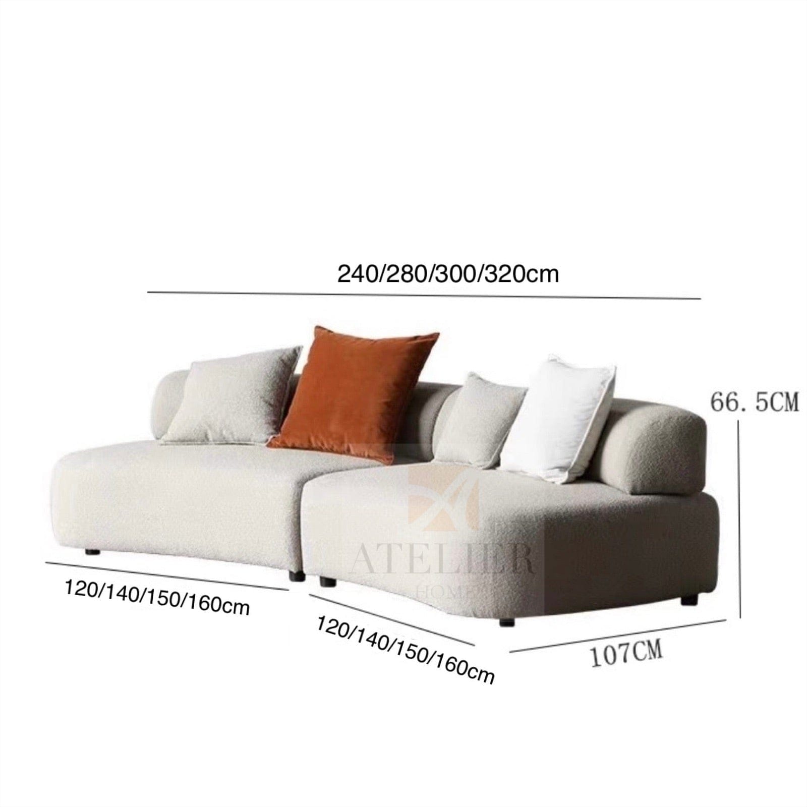 Home Atelier Attica Performance Boucle Curve Sofa