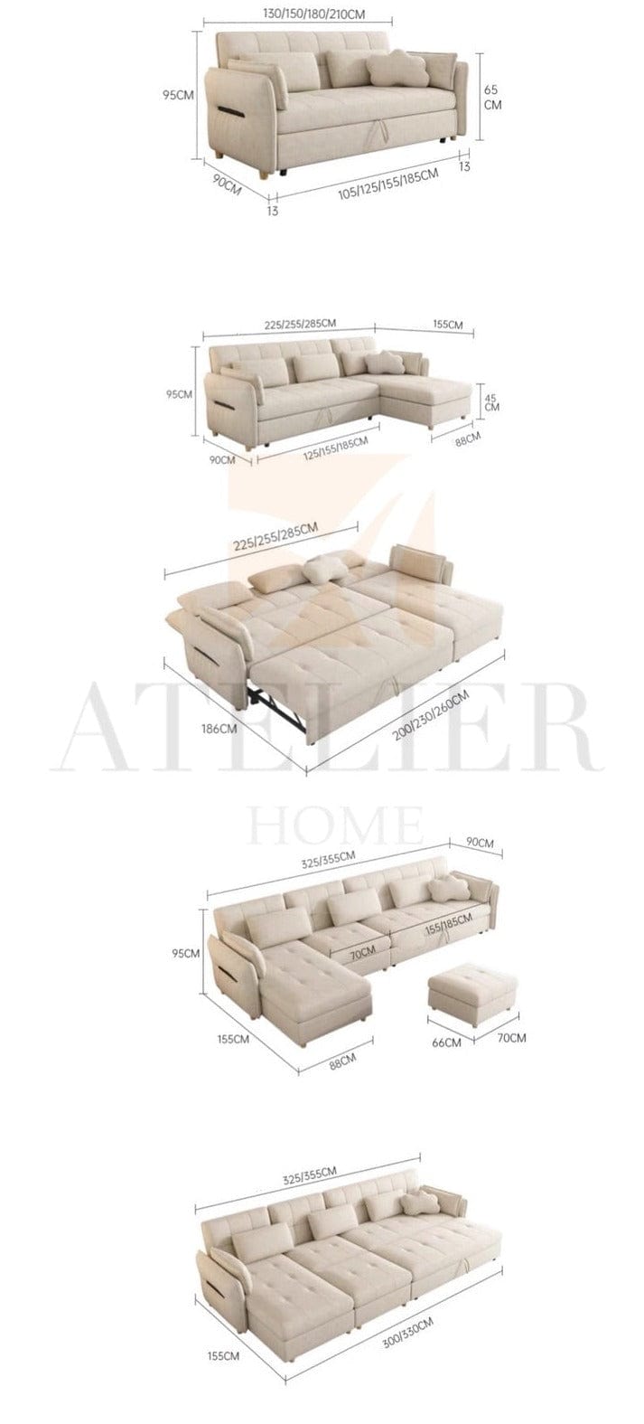 Home Atelier Aurila Scratch Resistant Sofa Bed