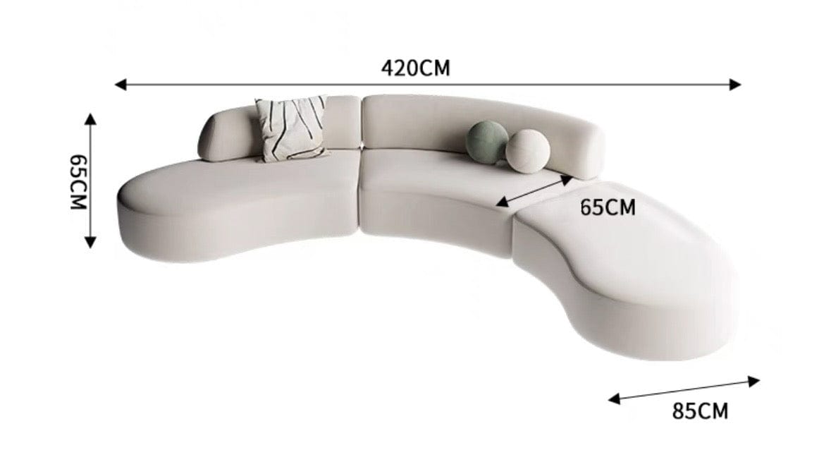 Home Atelier Avery Scratch Resistant Sectional Curve Sofa