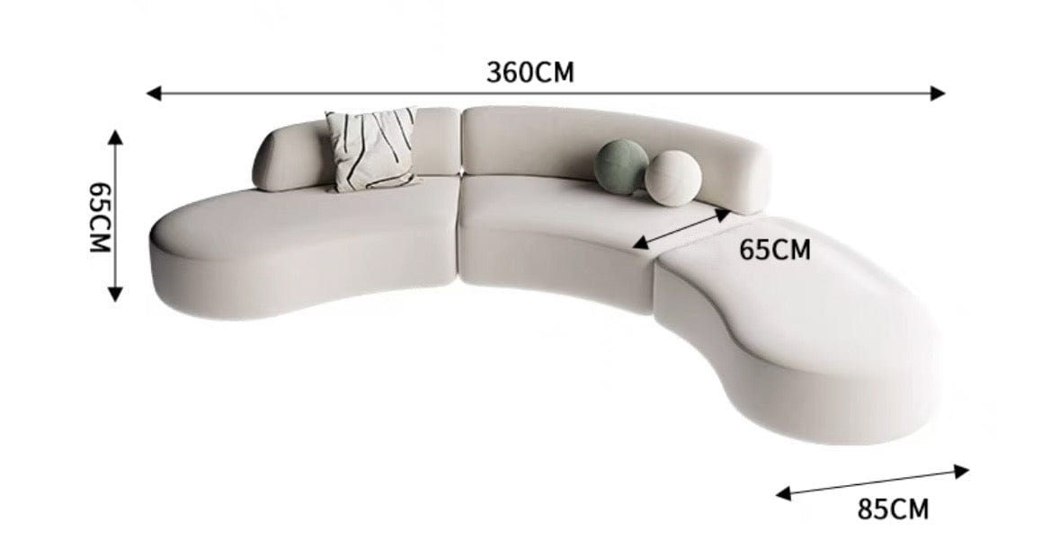 Home Atelier Avery Scratch Resistant Sectional Curve Sofa