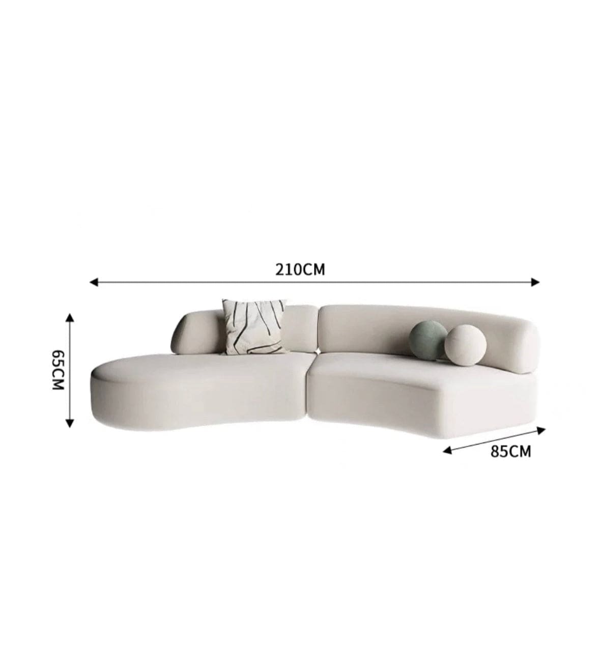 Home Atelier Avery Scratch Resistant Sectional Curve Sofa