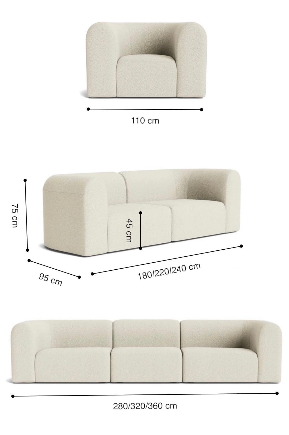 Home Atelier Bayden Scratch Resistant Curve Sofa