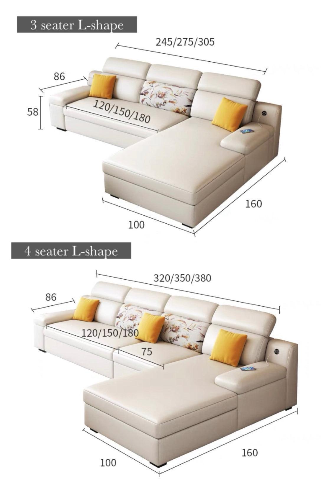 Home Atelier Bell Sectional L-shape Storage Sofa Bed