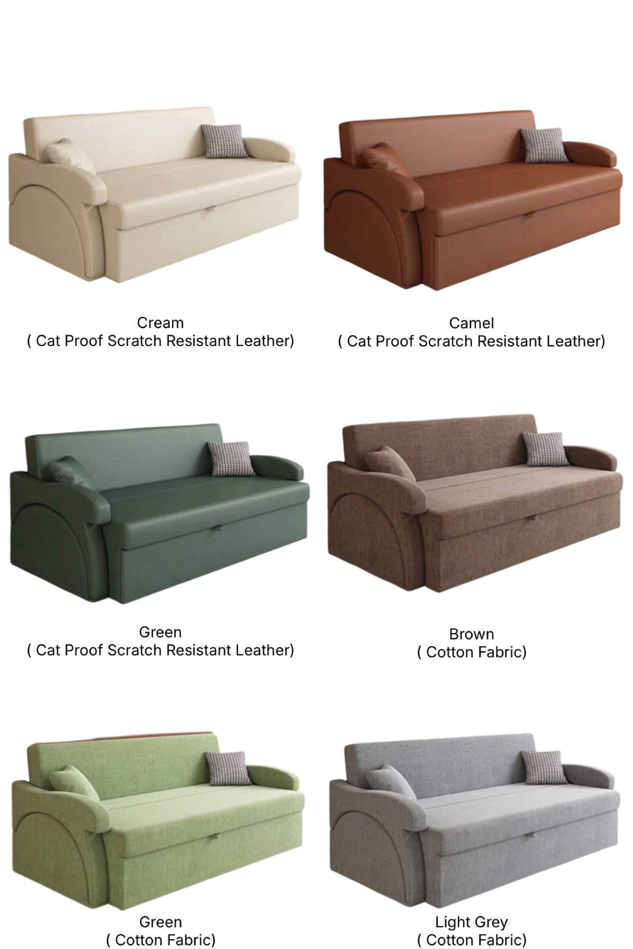 Home Atelier Belluti Scratch Resistant Foldable Sofa Bed with Study Table